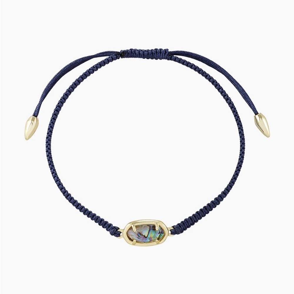 Kendra Scott Grayson Navy Cord Bracelet Gold & Abalone